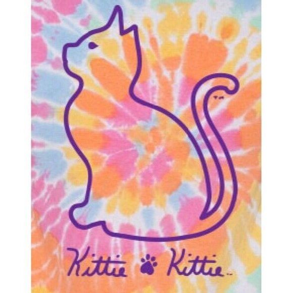 Kittie Kittie Cat Tie Dye Short Sleeve Youth T-Shirt NEW Fast Ship - Picture 3 of 6